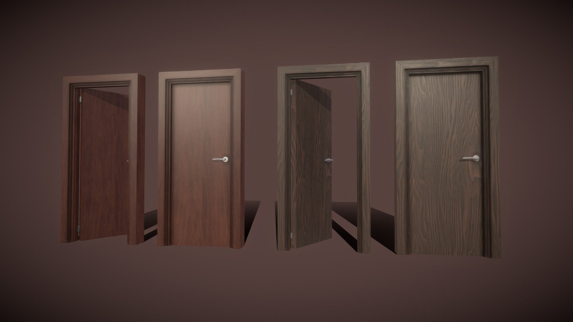 This little pack contain 2 interior wood doors with  2k Textures . 

1 Material and 1,3k vert. 1,1k faces. 2,5k tris. for each door.

Both uv of the doors are the same so materials are changeable.

I hope you enjoy the model!

Completely free use always as you credit the creator. Thank you!
