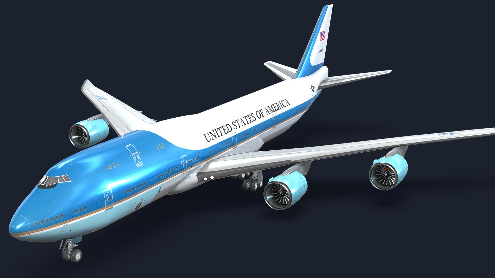 The Boeing VC-25 is a military version of the Boeing 747 airliner, modified for presidential transport and commonly operated by the United States Air Force (USAF) as Air Force One, the call sign of any U.S. Air Force aircraft carrying the president of the United States.

Only two examples of this aircraft type are in service; they are highly modified Boeing 747-200Bs, designated VC-25A and having tail numbers 28000 and 29000. Although technically the Air Force One designation applies to the aircraft only while the president is on board, the term is commonly used to refer to the VC-25 in general. The two aircraft often operate in conjunction with Marine One helicopters, which ferry the president to airports whenever a vehicle motorcade would be inappropriate. Two new aircraft, based on the Boeing 747-8I and designated VC-25B, have been ordered by the USAF to replace the aging VC-25As.