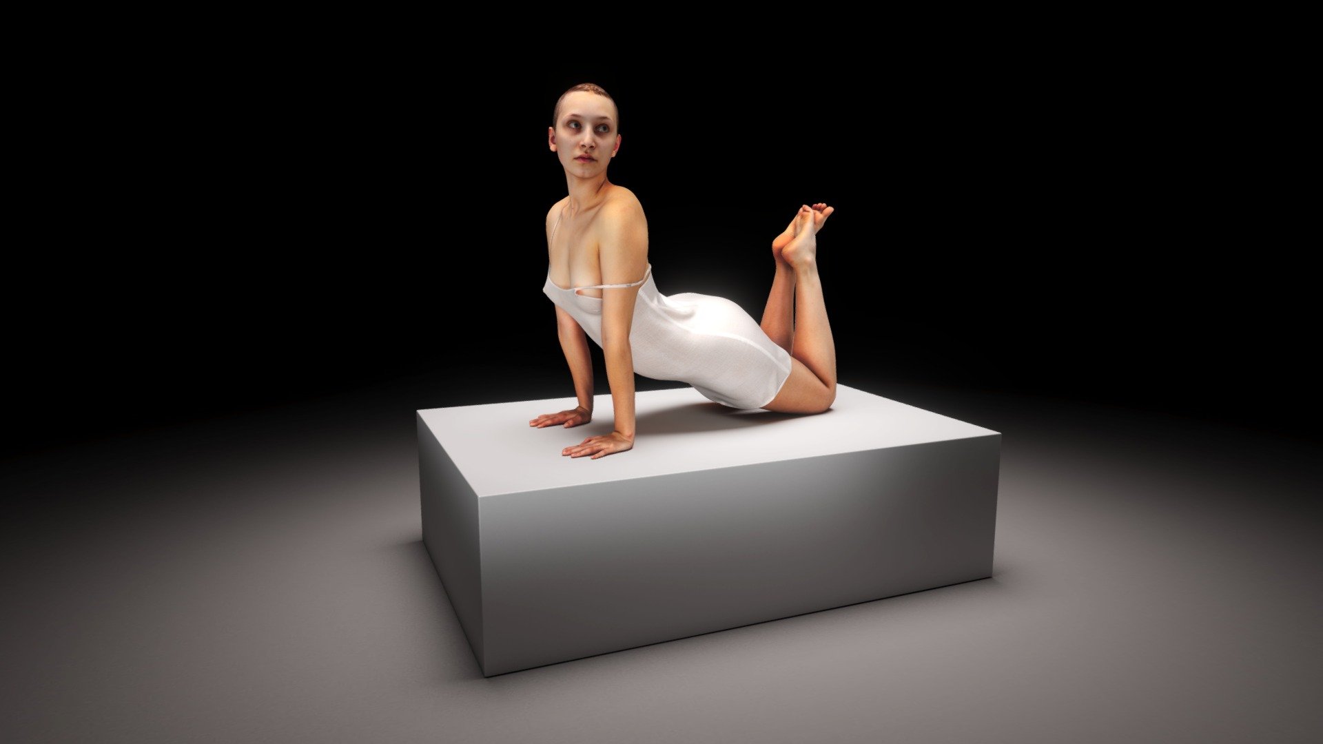 Becky
Sensitive life-model

Find  NUDE version on Patreon

Best viewed in VR !

More 3D virtual poses and female models at another-gallery

This model has been scanned by another-me.fr