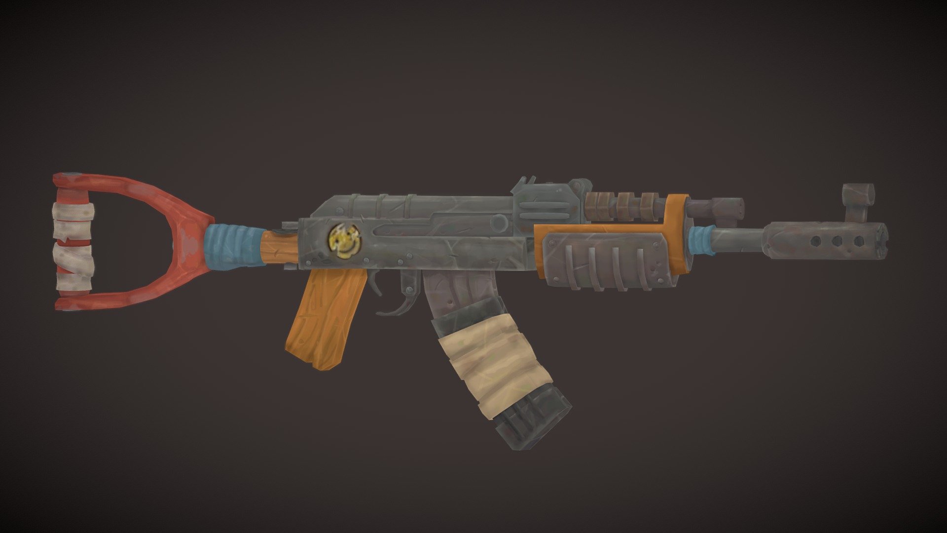 This is my latest personal project. A 3d model based an assault rifle from Rust with hand painted textures.
Include 2048x2048 and 1024x1024 textures also included fbx,obj and 
collada format.
Geometry
Triangles 697
Quads 3.5k
Total triangles 7.7k
Made ith blender.

Buy and enjoy!.