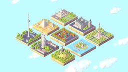 Polygonia World Landmarks Low Poly Bundle france, tree, tower, paris, eiffel, london, set, pisa, pack, brasil, italy, newyork, india, britain, germany, russia, tajmahal, christ, statue, giza, bundle, rio, berlin, bigben, redeemer, egipt, kremlin, firtree, statue-liberty, redsquare, polygonia, fernsehturm, low-poly, cartoon, asset, game, art, lowpoly, low, poly, usa, cinema4d