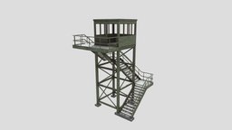 Military watchtower #1 watchtower, unreal, substancepainter, substance, blender, military