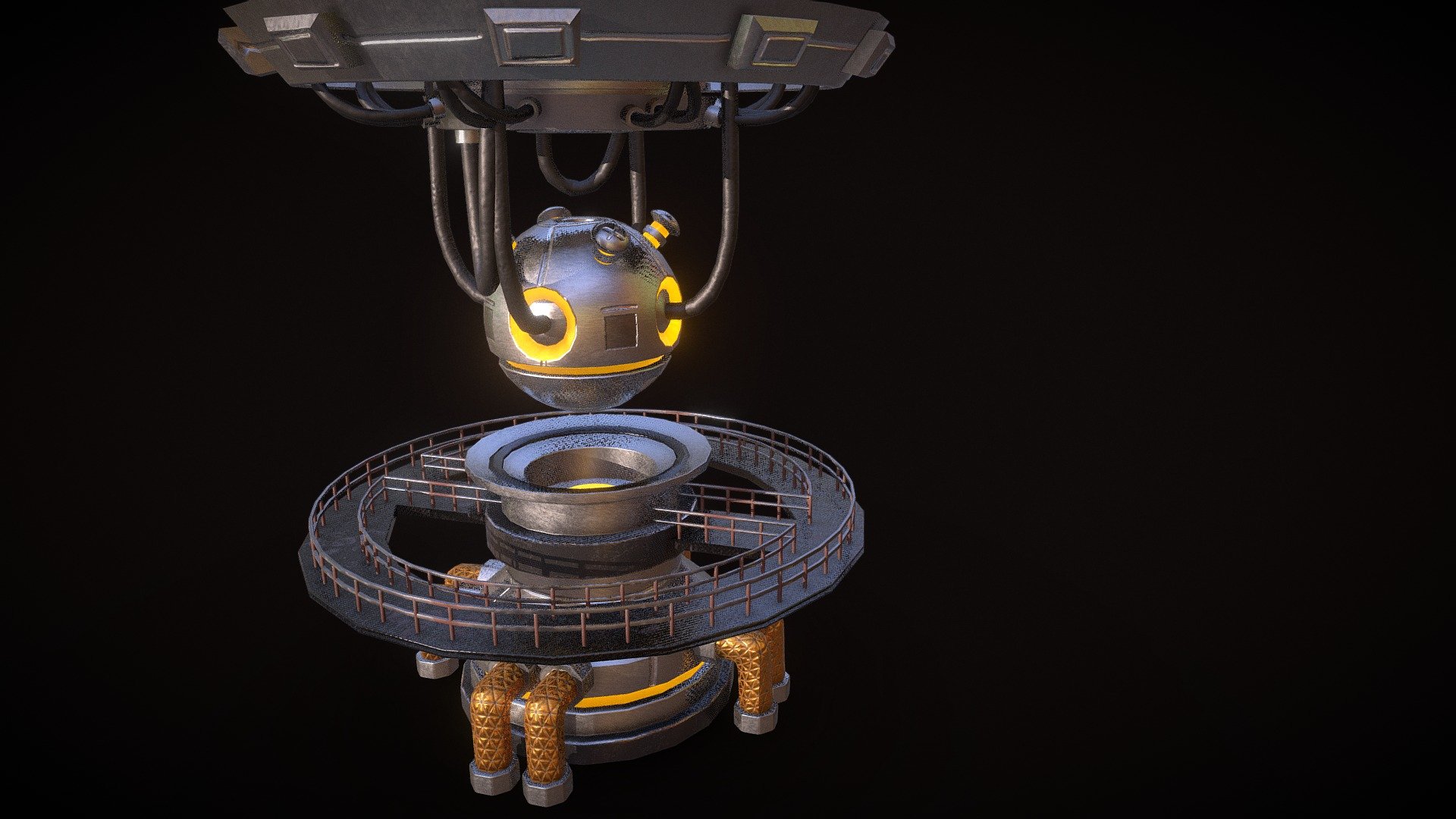 A Sci-Fi Core Reactor modelled entirely in Maya and textured in Substance Painter