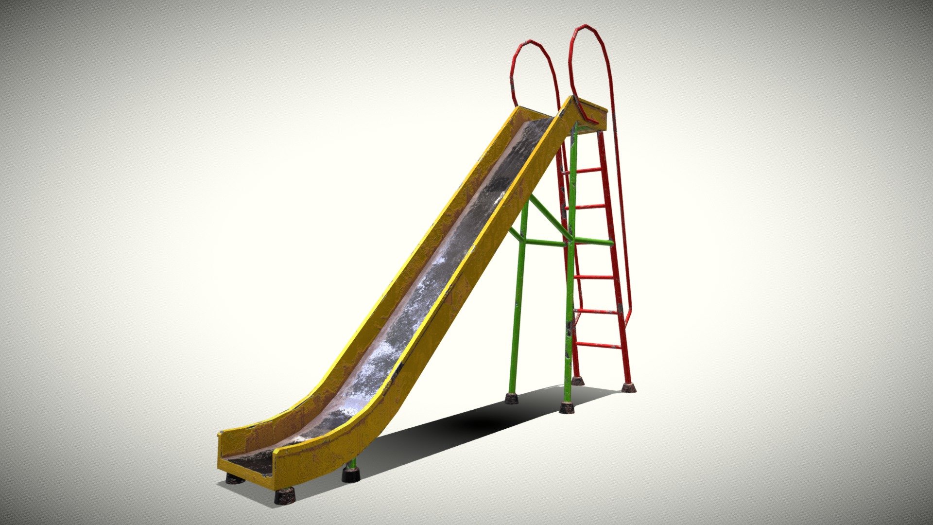 Old metal slide. Full scale model with few polygons, perfect for use in games. In additional download .dae .fbx .obj.