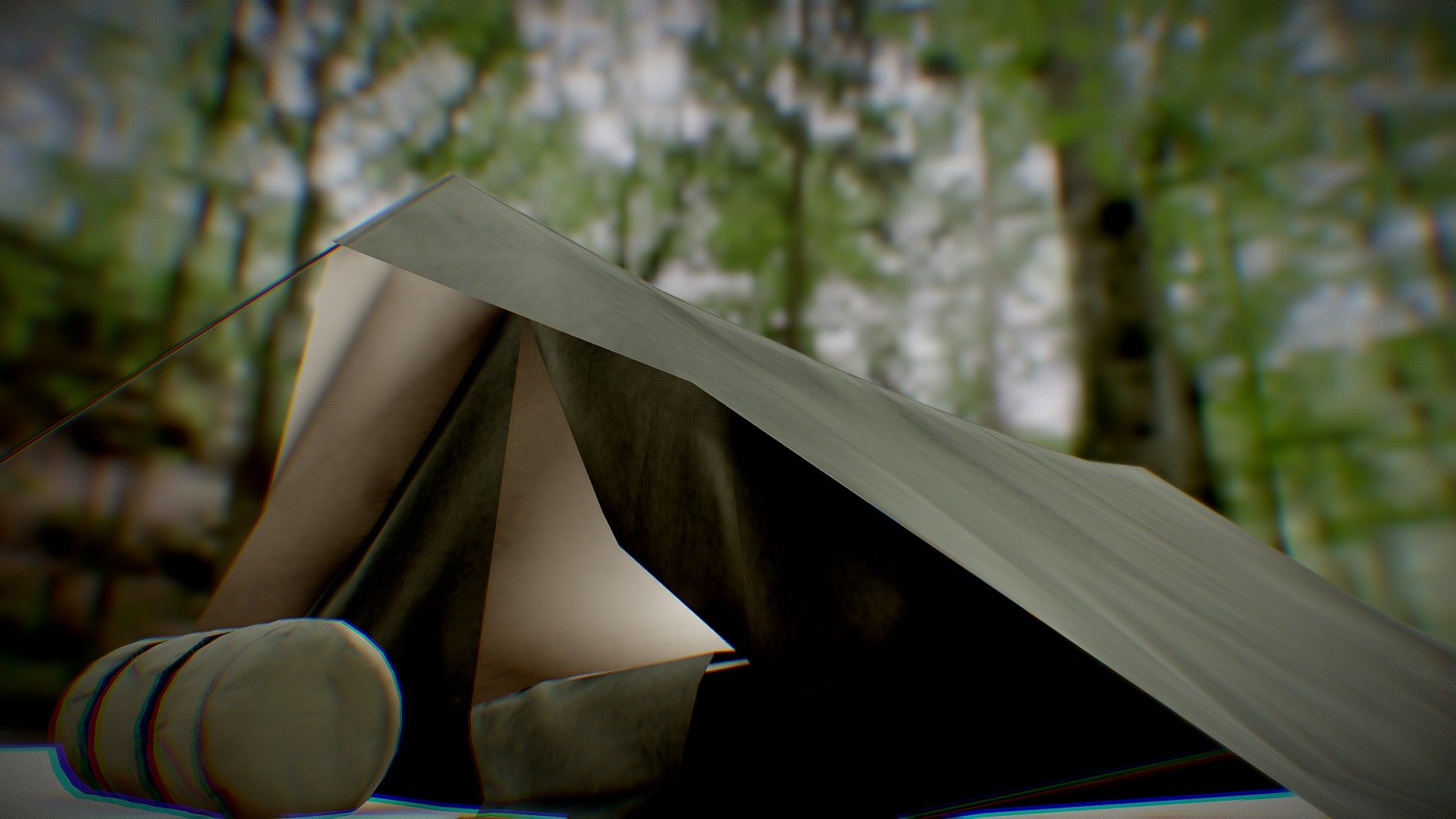 Low polygon model of  tent with transportbag. Good reference to a computer game or a movie

Created in Blender