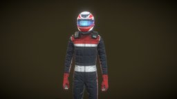F1 Driver (rigged) formula, suit, f1, formula1, motor, pilot, driver, character, helmet, racing, car, 1, sport