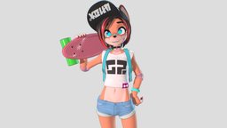 Kayla Fox cute, anthropomorphic, furry, cute_character, furryfandom, furryart, furry3d