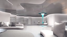 Future Living Room | Baked bar, scene, room, sofa, future, furnished, lounge, living, resting, restroom, furnitures, futuristic, house, home, livingroom, space