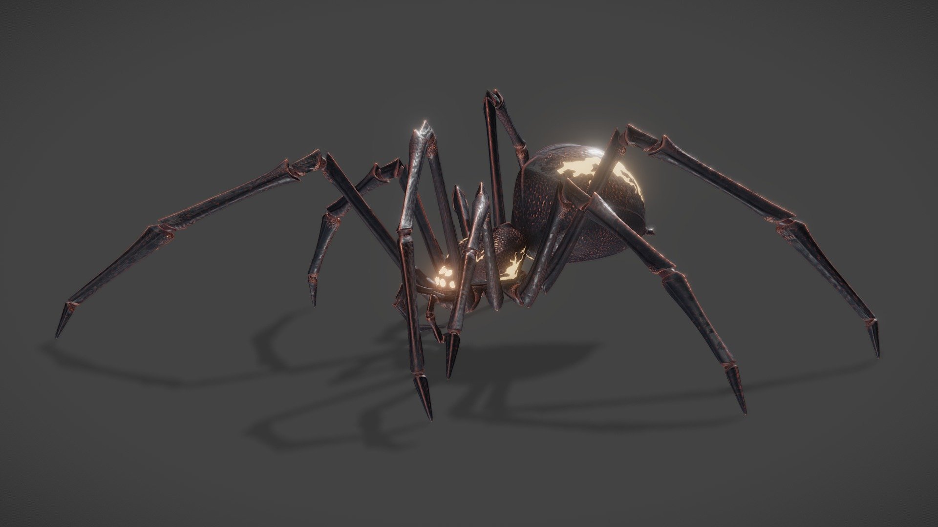 Get this model on Fab : https://www.fab.com/fr/listings/4d6b3f07-d3e6-4add-88bc-f7822dedcee4

A bioluminescent fantasy spider I've made with Blender and Gimp.

– For more arthropods, don't hesitate to take a look at my Arthropods collection and subscribe to it to stay tuned of new creatures. –