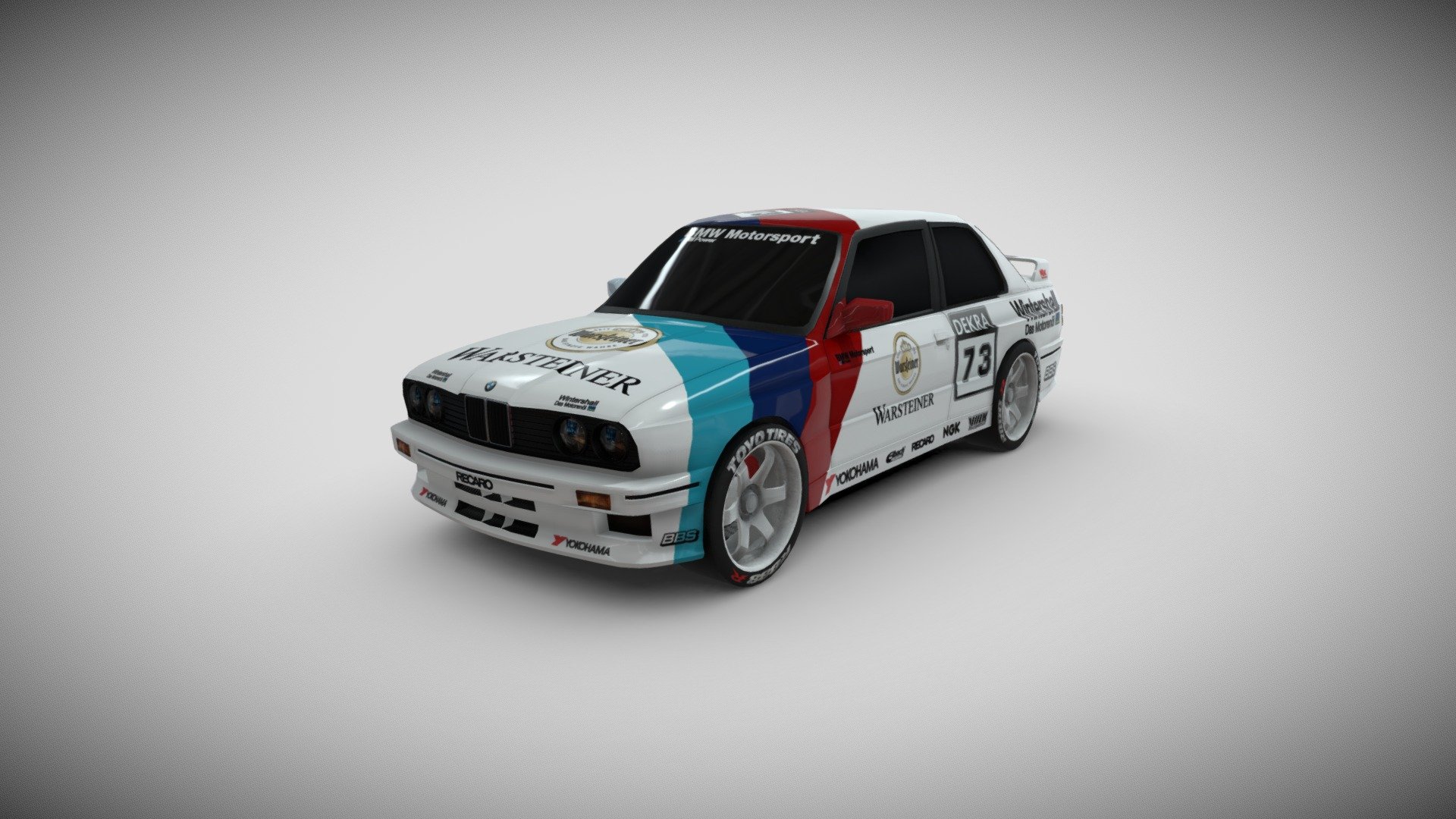Modelado escala 1:1 del mitiquisimo BMW ///M3 E30 Dtm
Modelado en Blender y Texturizado en Substance Painter