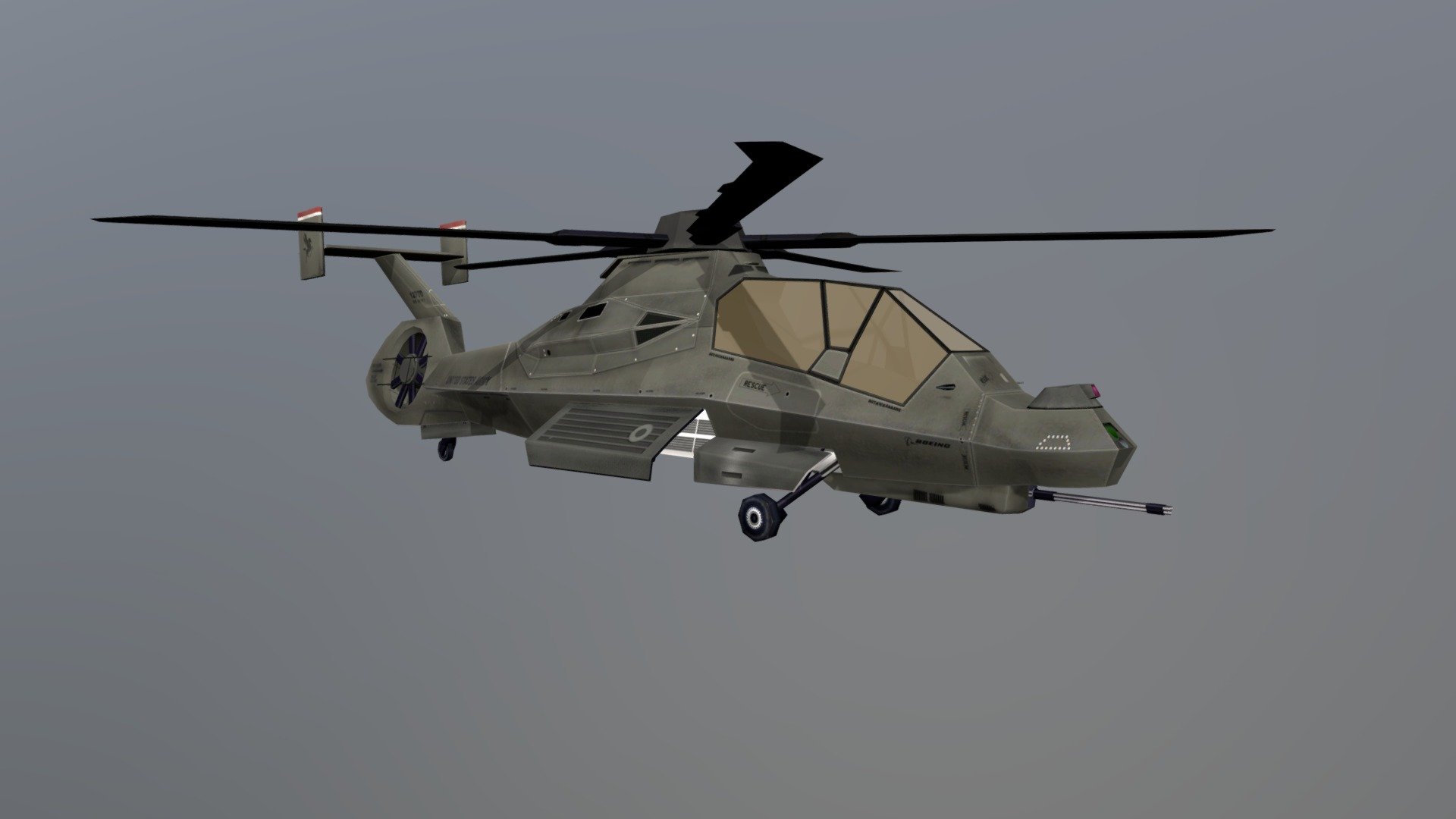 The Boeing–Sikorsky RAH-66 Comanche is an American stealth armed reconnaissance and attack helicopter designed for the United States Army. Following decades of development, the RAH-66 program was canceled in 2004 before mass production began, by which point nearly US$7 billion had been spent on the program.
