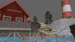 DAE Diorama - By the ocean dae, ocean, norway, diorama, fisher, 3d1, noai