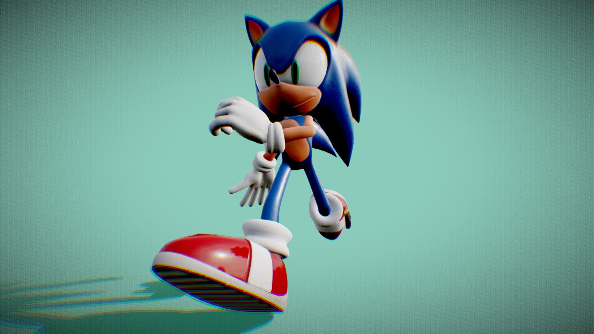 A small run cycle animation test over a Fan Art Sonic 3d model I made. Animation made with Blender 2.79