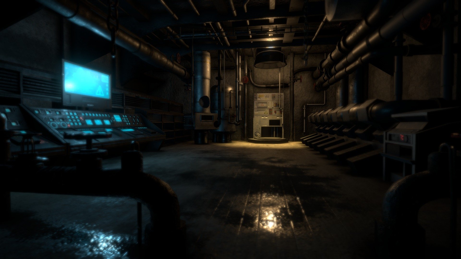 This is a 3d scene of a pump torture room environment made for a test for gameloft, made entirely in 3dsmax and textured in substance painter