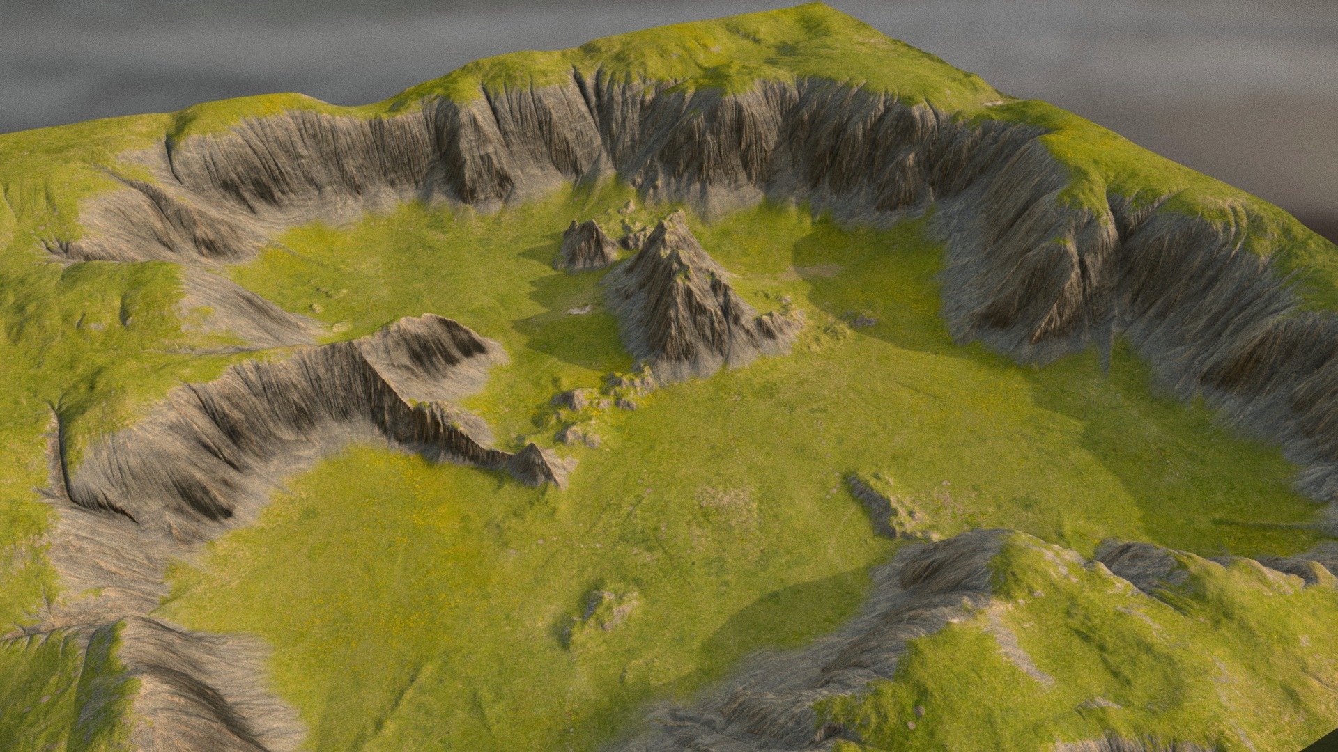 Valley Mountains with 4k Textures.You can use it in game to generate Landscape using HeightMap.The HeightMap include in the Additional files.
.The details of additional files are as follows:it includes high to low resolution obj mesh with all the textures map.i.e:Albedo,Roughness,Normal,Height with some mask for game engines like unity/UnrealEngine4/5. Thank You!


Note:Download the Additional Files to get all the Textures along wih masks and Heightmap
Similar Model:Click Here