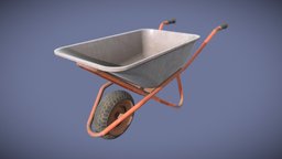 Wheelbarrow garden, wheelbarrow, metal, tool, marmoset, substancepainter, substance, maya, industrial