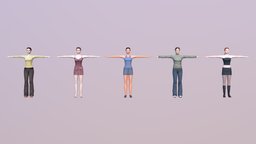 Woman 6 To 10 With 52 Animations 32 Morphs women, unreal, obj, young, morph, fbx, realistic, woman, game-ready, animations, blendshape, base-mesh, maya, character, unity, low-poly, girl, cartoon, game, 3dsmax, blender, pbr, lowpoly, female, cinema4d, animated, human, c4d, rigged, lady, epic-skeleton