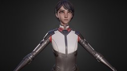 Aliya - Game Ready Character humanoid, woman, unity, unity3d, game, scifi, futuristic, gameasset, female, stylized, human, gameready