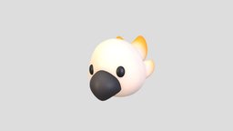 Prop167 Cockatoo Head face, cute, little, baby, bird, kid, white, prop, fashion, parrot, ar, anonymous, head, mask, costume, beak, cockatoo, character, cartoon, animal, cacatuidae, noai
