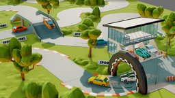 Simple racetrack (Scene) scene, automobile, track, drive, rally, speed, sportscar, racetrack, motorsport, max, auto, racecar, rallycar, rallycross, simple3dmodel, simple-lowpoly, low_poly, low-poly, lowpoly, low, racing, car, sport, simple, race, 3dmax