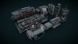 Machinery devices pack Vol2 valve, pipe, turbine, pump, heater, machinery, motor, generator, boiler, equipment, hardware, engine, compressor, separator, industrial
