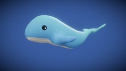 Low poly animated Cartoon Whale cute, cartoony, cartoonish, whale, cutecreature, cuteanimal, cartoon, creature, stylized