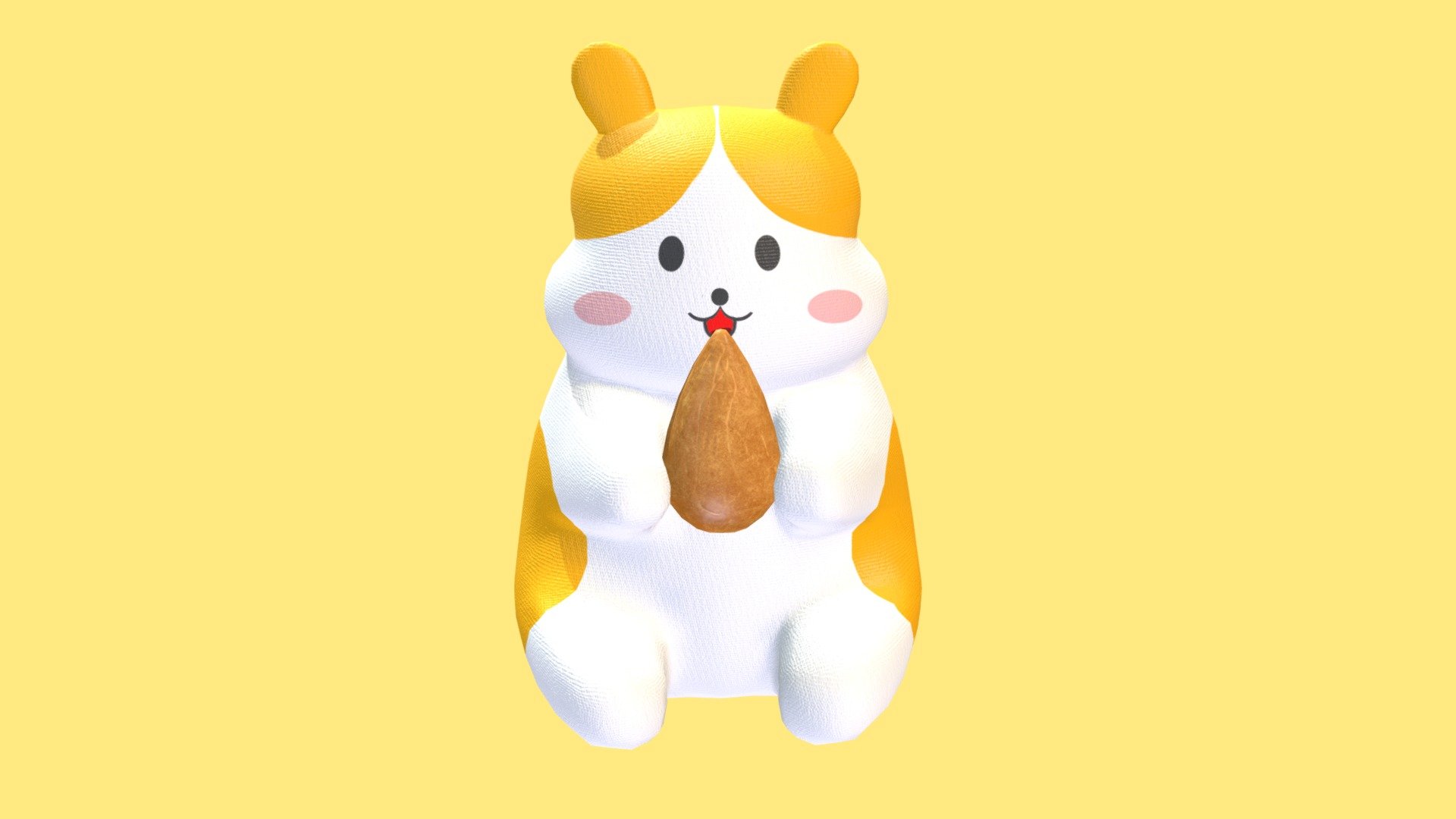 Welcome to my presentation of cute toy in shape of hamster. Model was made as low poly.

This asset pack contains:

Model of Cute hamster which holding Almond.

Technical information:

Texture 2048x2048 

Hamster - 2816 tris, 1408 faces, 1410 verts.

Almond - 320 tris, 160 faces, 162 verts.

Contact details:

lukas.boban123@gmail.com

07591664224

https://www.facebook.com/lukas.boban/

Thank you for taking look please consider leave like.

Model will be free till 14/05/2021.