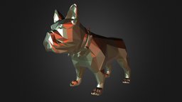 BULL DOG LOWPOLY sample, artwork, exterior, cnc, molding, bulldog, decor, plaster, statue, culpture, 3dprint, art, lowpoly, decoration, interior, gold