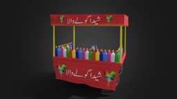 Indian Street Local Food Stall - Ice Gola food, indian, ice, cream, india, stall, pakistan, local, props, game-ready, game-asset, game-model, videogameasset, pakistani, gola, low-poly, lowpoly, gameart, gameasset, street, gameready