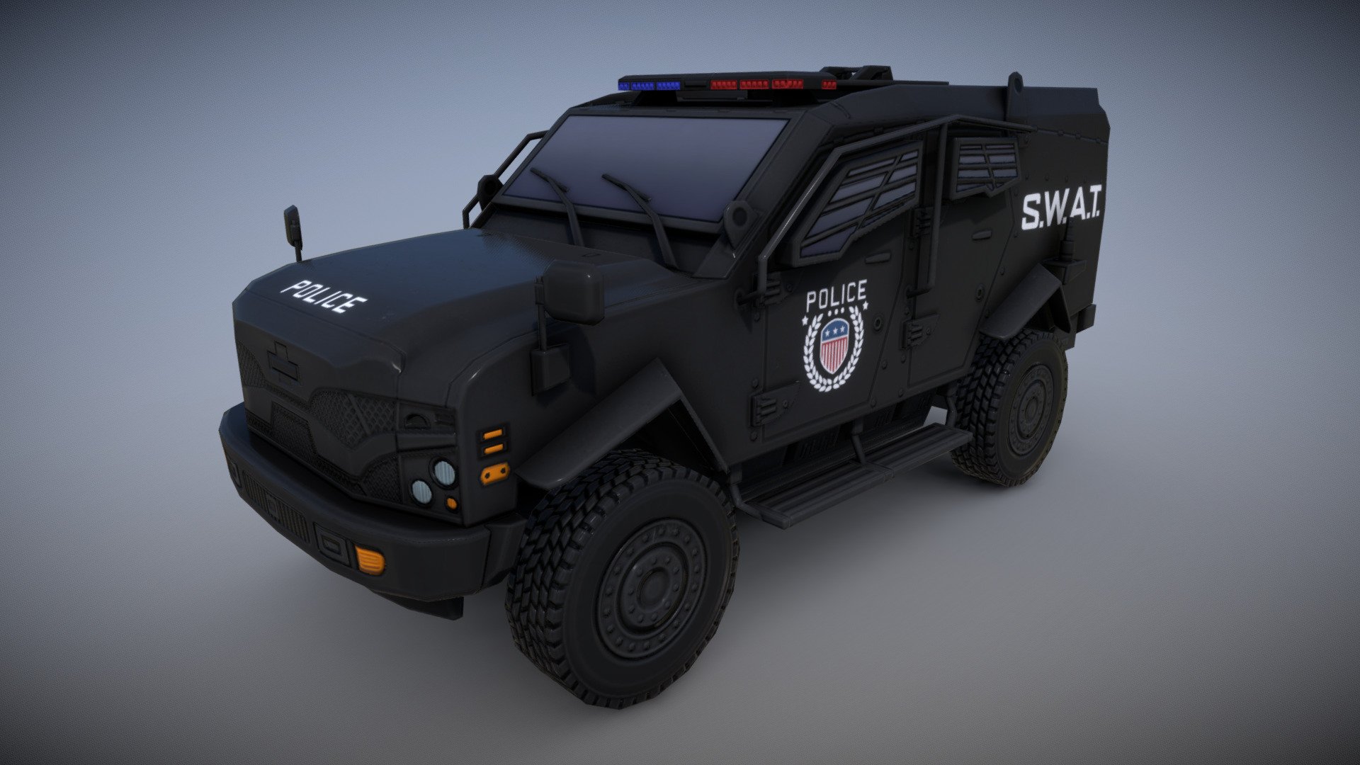 Oshkosh Sand Cat SWAT (BLACK)
Low-Poly model for the game and VFX

Want to buy a model? Write to DBrepair@yandex.ru