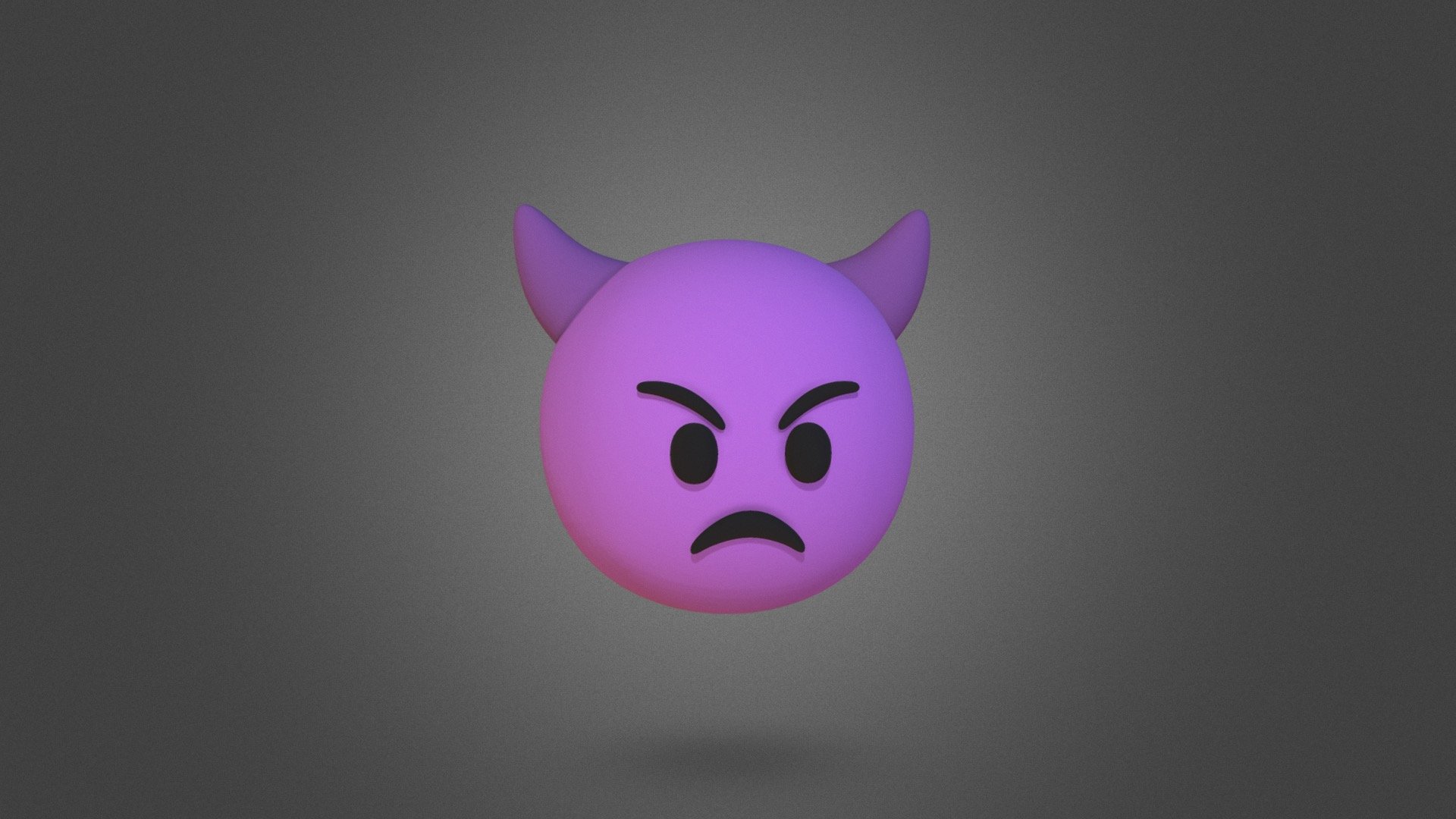 Angry Face with Horns Emoji. Modeled in Blender