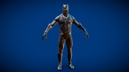 Marvel Super Hero-Black Panther version 1 realtime, marvelcomics, blackpanther, headusuvlayout, substancepainter, low-poly, 3dsmax, zbrush, noai