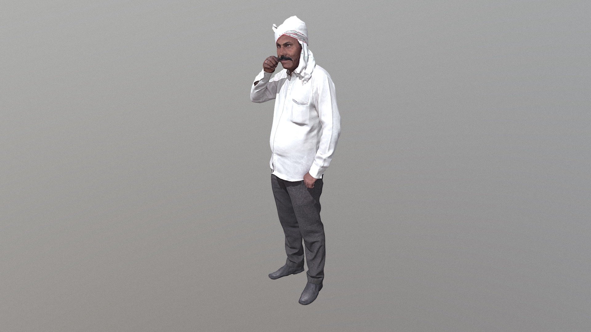 Indian Moustach Male Farmer 3D Scanned Model
