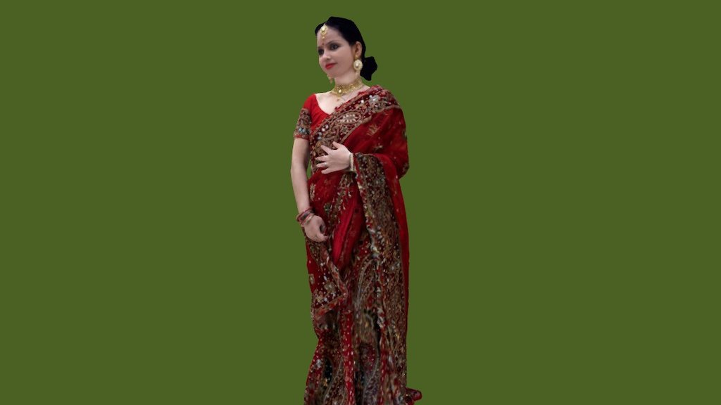Indian Bride Model scanned using structure sensor and cleaned with zbrush.
