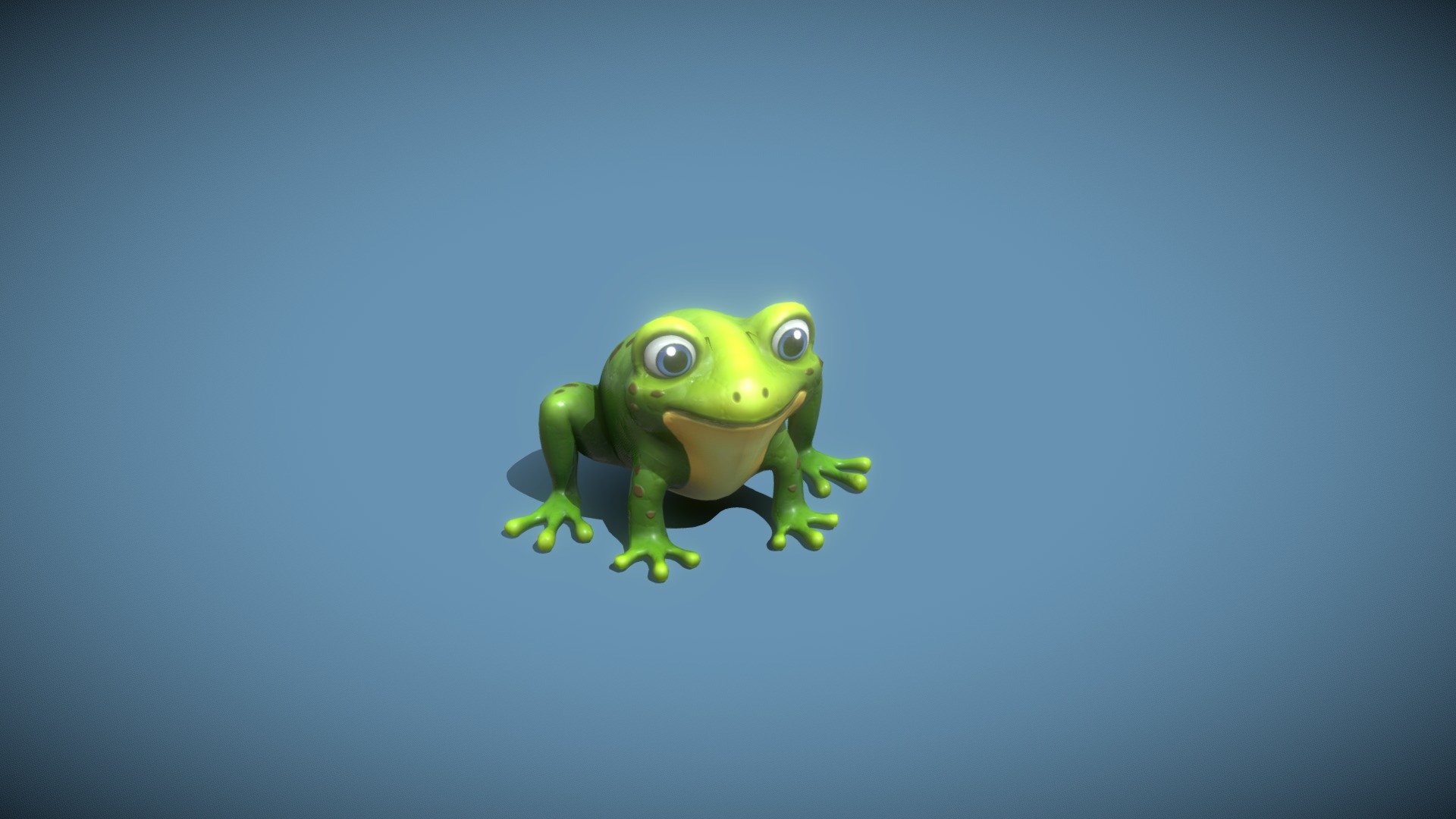 Cartoon Frog 3D Model is completely ready to be used in your games, animations, films, designs etc.  

All textures and materials are included and mapped in every format. The model is completely ready for use visualization in any 3d software and engine.  

Technical details:  




File formats included in the package are: FBX, OBJ, GLB, ABC, DAE, PLY, STL, BLEND, gLTF (generated), USDZ (generated)

Native software file format: BLEND

Render engine: Eevee

Polygons: 4,140

Vertices: 4,083

Textures: Color, Metallic, Roughness, Normal, AO.

All textures are 2k resolution.

You can purchase the model on FAB: https://www.fab.com/listings/5b5cc493-d949-413e-9029-84280c5f23fd