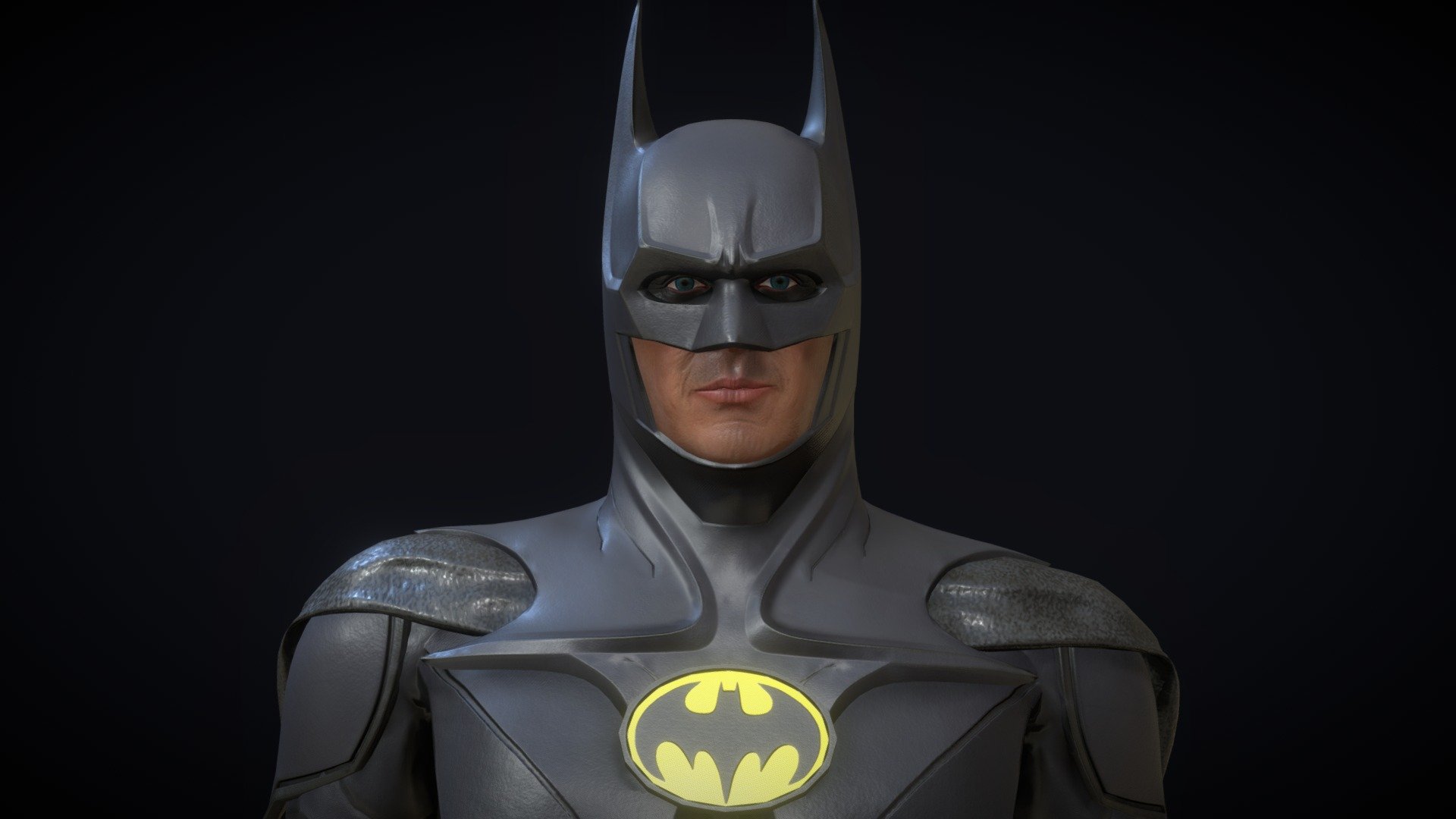 “You wanna get nuts? Let’s get nuts.” - Batman
Game ready model based on The Flash movie Michael Keaton's Batman.
High Poly mesh was done inside Zbrush, retopology and Uvs in Maya, baking and texturing with Substance Painter and finally render was done inside Marmoset Toolbag.
Full character has 83k tris, using 2 packs of 4k texture.