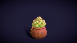 Succulent Girl Patreon Project plant, pot, b3d, cactus, originalcharacter, succulent, plant-pot, magnaomega, girl, blender, substance-painter, anime