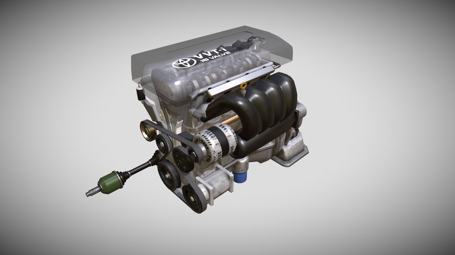 Engine 1zzFE + automatic transmission front wheel drive, model made for GameDev with animation. 
    I'm ready for CONTRACTING JOB, 9 year job experiance  in real auto repair station (almost all direction repairing as full repair engine, body car, painting, electricity, chassis)
  Animated work engine: crankshaft, rod, piston, camshaft, all pulley, gear units
  To see animation choose in Static pose - workEngine