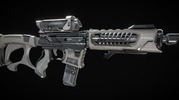 Sci-Fi Assault Rifle - IG-SYSTEMS BLACKTEAR modern, unreal, realistic, weaponry, assault-rifle, metallic, unrealengine, weapon-3dmodel, weapon, unity, blender, lowpoly, scifi, sci-fi, gameasset, gun, gameready