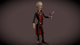 Stylized Vampire: bloody good drink drink, vampire, cartoon, stylized, male, funny