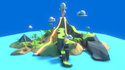Volcano Island Lowpoly minimal, pyramid, island, ocean, ready, map, beach, volcano, free3dmodel, palms, freedownload, gamelevel, scenary, mobilegames, environment-assets, mobile-ready, texturedmodel, ready-to-use, lowpoly, environment, freeuse, fantasyislandchallenge