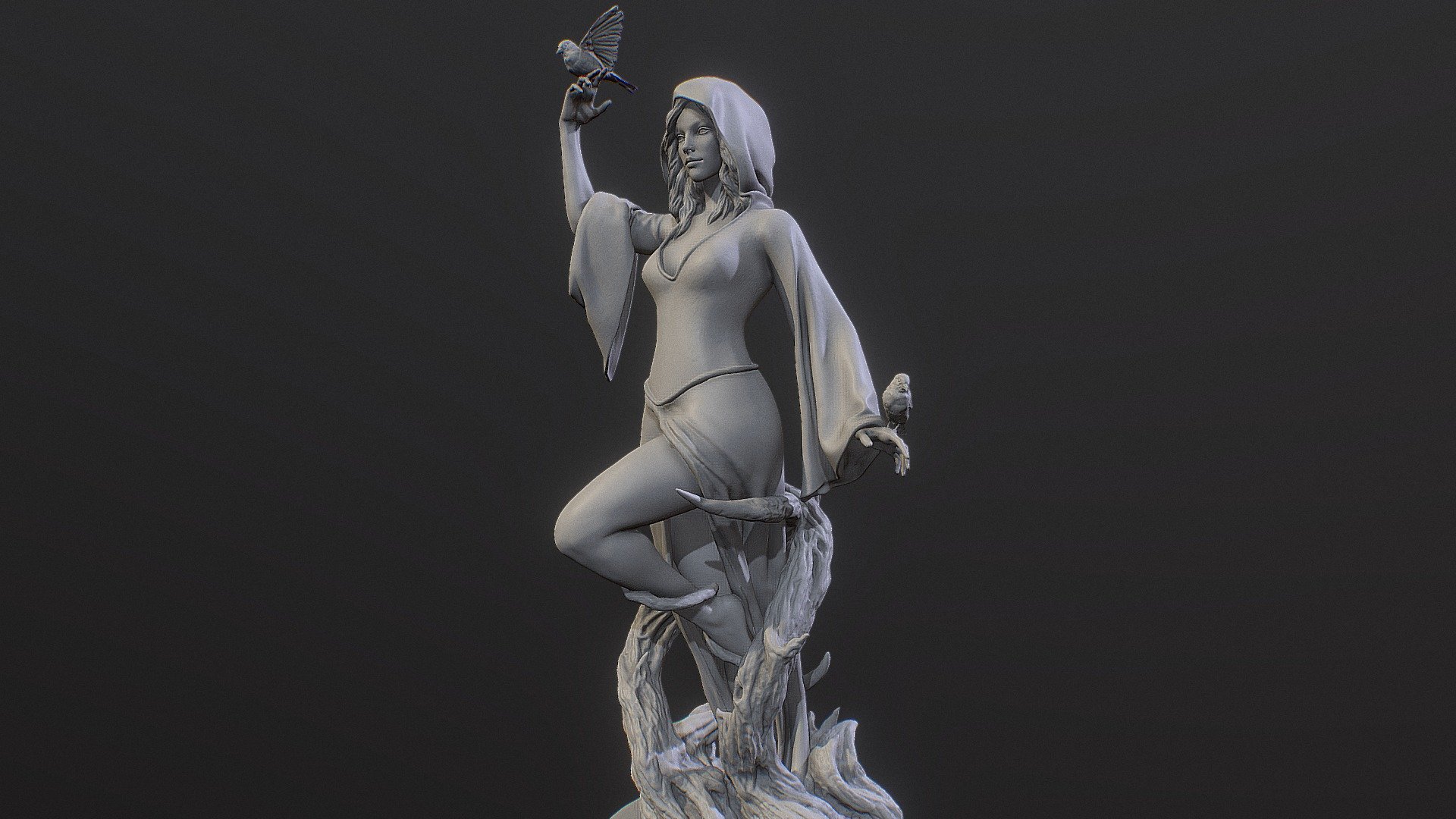 Nocturnal fan art. 3D printable figure, 200 mm, 3 parts