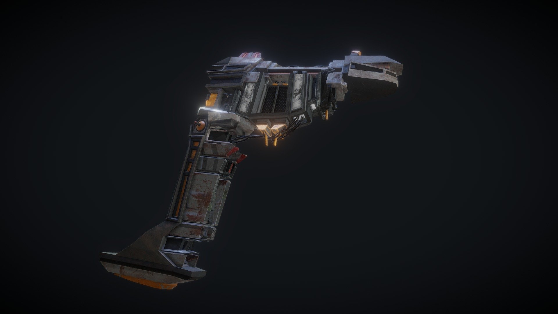 Futurism-inspired stun device. Meant for engineering staff to override conduits and can also be used for self-defence in tense situations that might benefit from a well-placed shock or two!