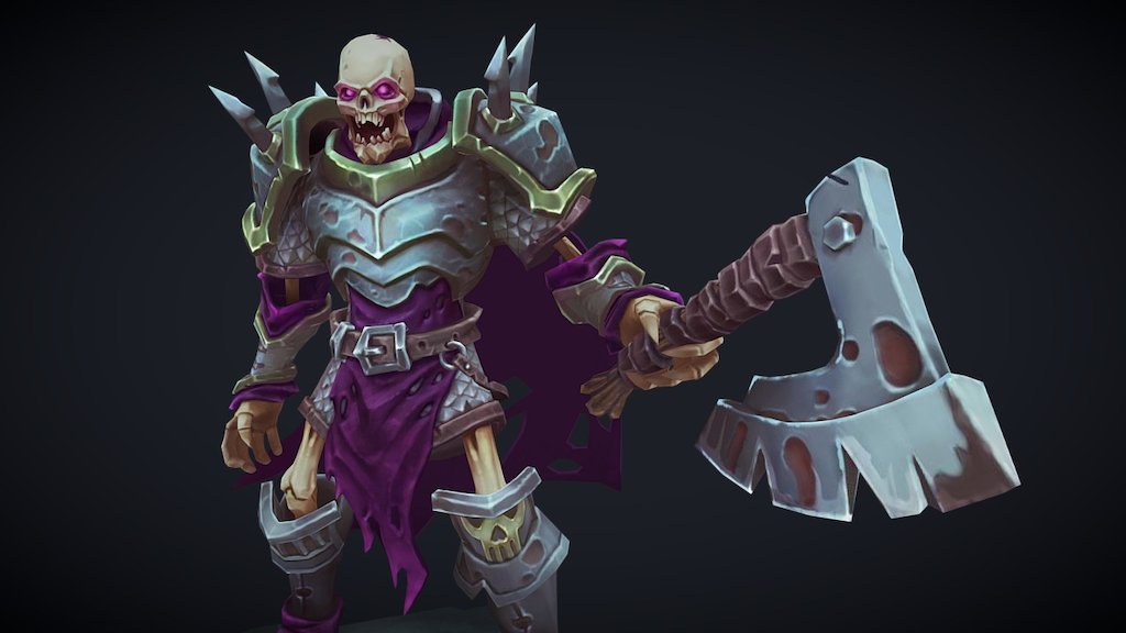 So! I tried to improve my hand-paint texturing skill :D Here is the Skeleton Warrior, the main idea of the character was taken from the Jordan Kerbow's concept. https://www.artstation.com/artwork/6Rv1W