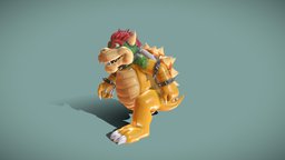 Bowser koopa, videogame, shell, nes, bowser, video-games, peach, mariobros, peaches, rigged-character, dragon, rigged