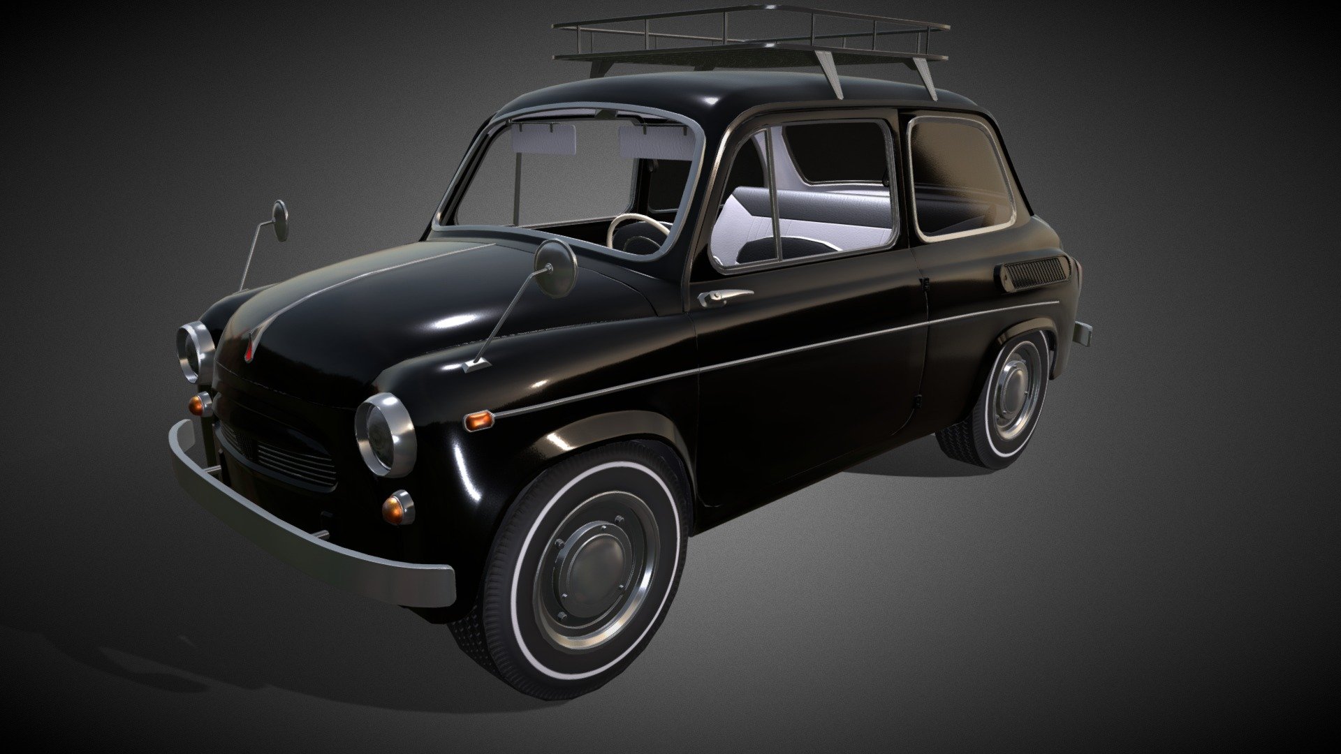 Zaz-965 (Ukrainian: Запоро́жець) was a series of rear-wheel-drive superminis (city cars in their first generation) designed and built from 1958 at the ZAZ factory in Soviet Ukraine.

The Zaz-965 3D model is lowpoly which comes with a highpoly version (2,716,105 polygons) for baking.