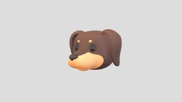 Prop173 Dachshund Dog Head face, cute, little, baby, dog, kid, pet, prop, fashion, mammal, puppy, ar, anonymous, head, mask, costume, dachshund, character, cartoon, animal, noai