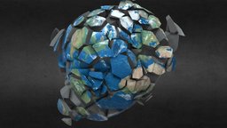 Earth destroying explosion planet, voronoi, earth, destroy, explosion, destruction