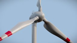 Wind Turbine green, wind, energy, electricity, windturbine, windmill, uvmapped, windfarm, greenenergy, pbr, noai