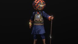 Sikh Warrior warrior, indian, musket, sikh, wrap, character, game, zbrush, gun, noai